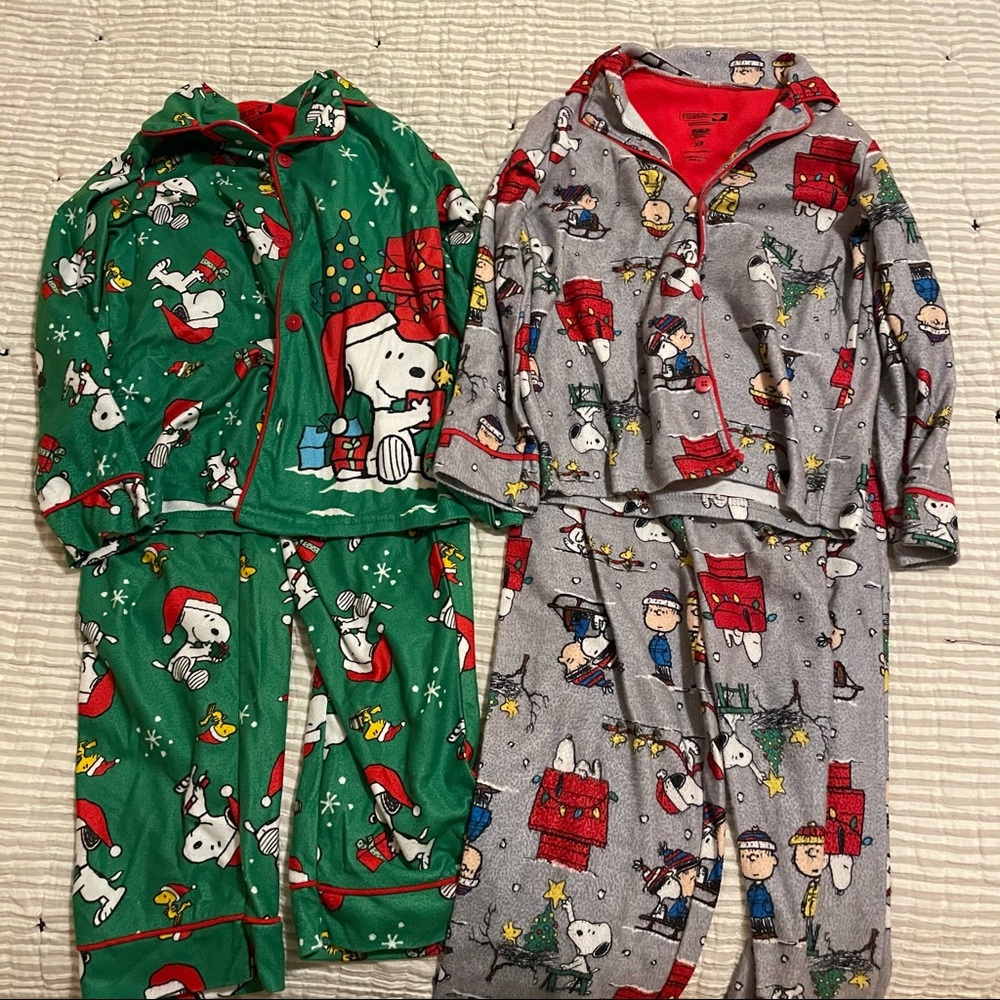 Boys Peanuts Christmas Pajamas XS